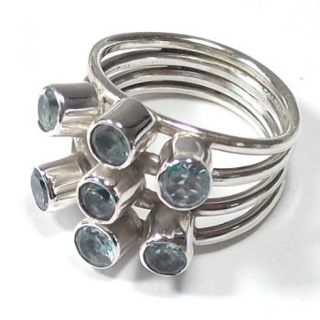 Unique design top quality silver gemstone ring